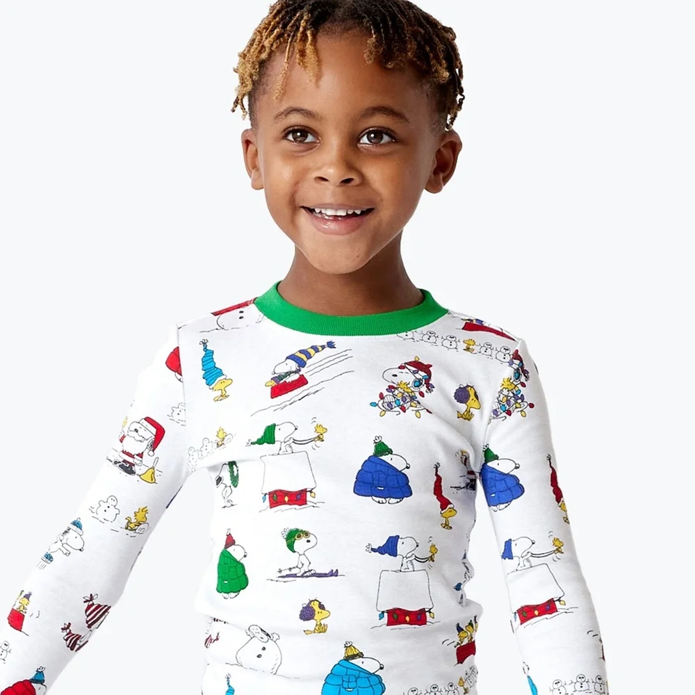 Peanuts® Snoopy® Holiday Kids Organic Cotton Pajama Set - PBK